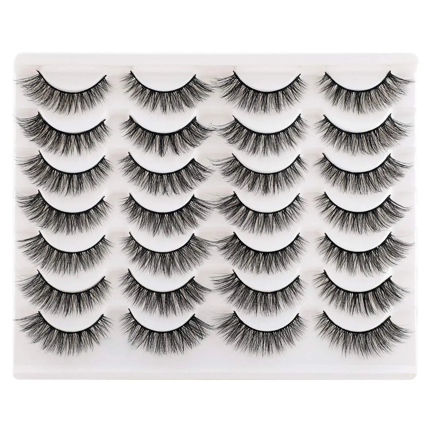 

14 Pair Mink Lashes 11-14mm Manga False eyelashes Faux 3D Fluffy Eyelash Strips Natural Look Cat Eye Wispy Lashes DIY Makeup