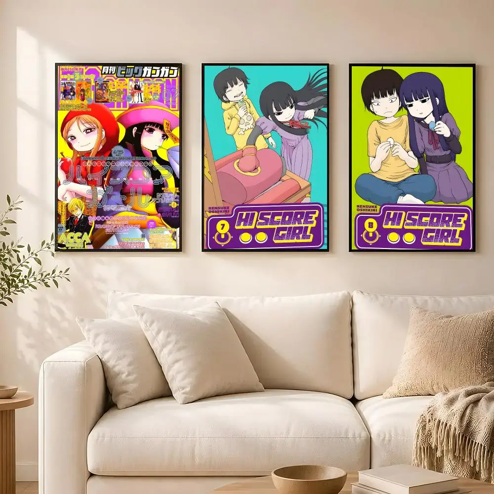 Anime Hi Score Girl Poster poster Self-adhesive wall stickers, suitable for room decoration, high-quality printing.