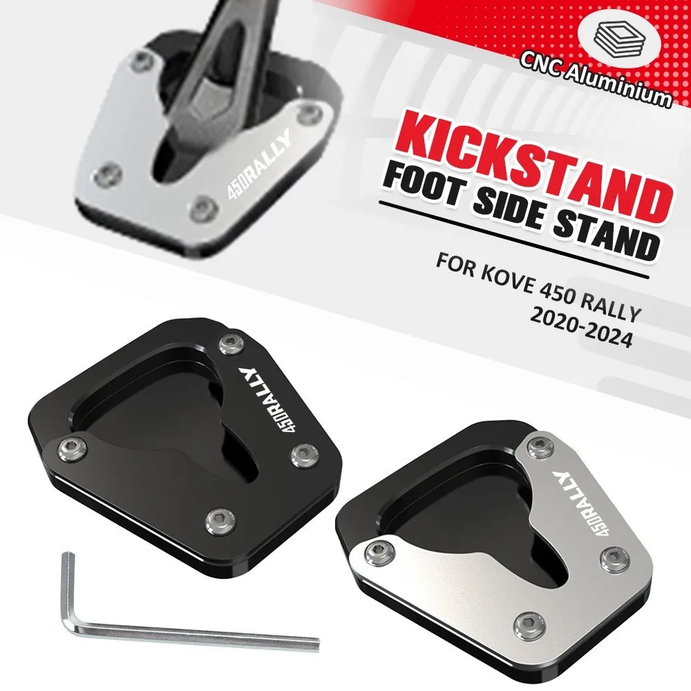 

For KOVE 450 Rally 2022-2023-2024 2025 Motorcycle CNC Kickstand Extension Plate Foot Side Stand Enlarger Pad Support Plate