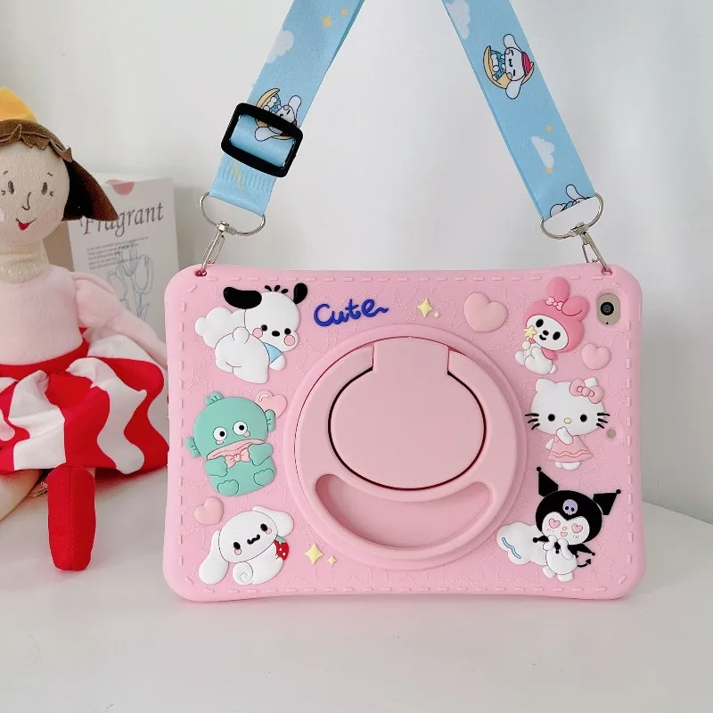 

Чехол Sanrio Hello Kitty Kuromi для iPad iPad iPad Pro 3 4 (M4) Air (M3) A16 11 дюймов, чехол-подставка для планшета, защитный чехол 9-го 10-го 11-го поколения