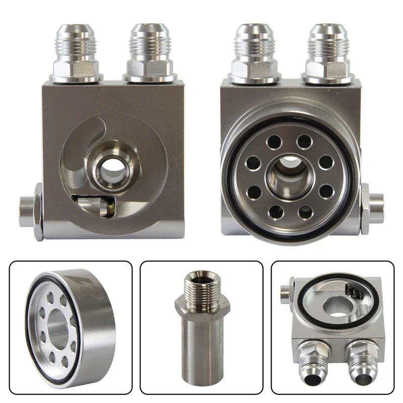 

Oil Block Adaptor Kit Thermostatic For Subaru BRZ Scion FR-S FA20 Turbo Engine Silver