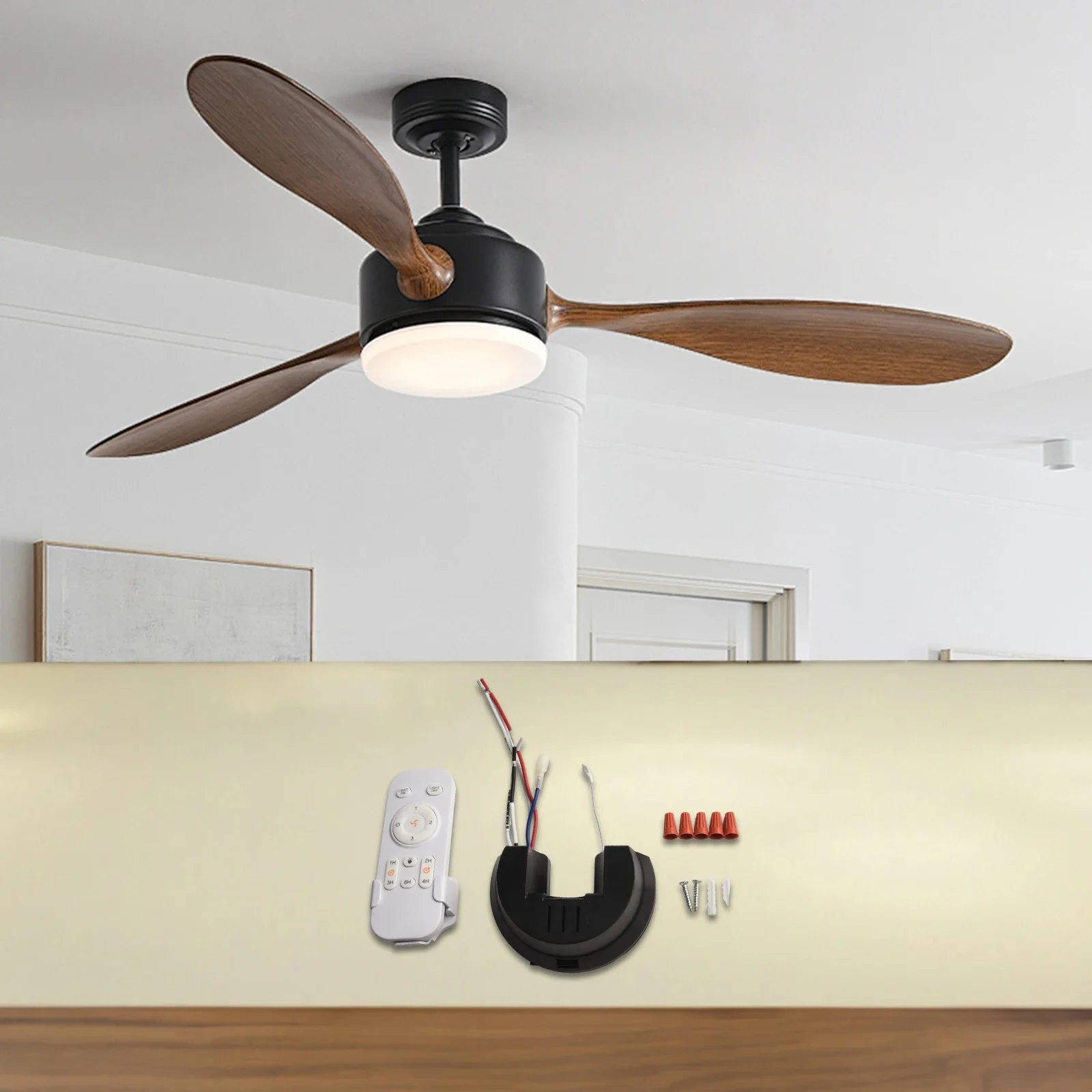 

Домашний 3-скоростной потолочный вентилятор с дистанционным управлением, потолочный вентилятор переменного тока, кронштейн с дистанционным управлением, сильный прием сигнала, простая установка