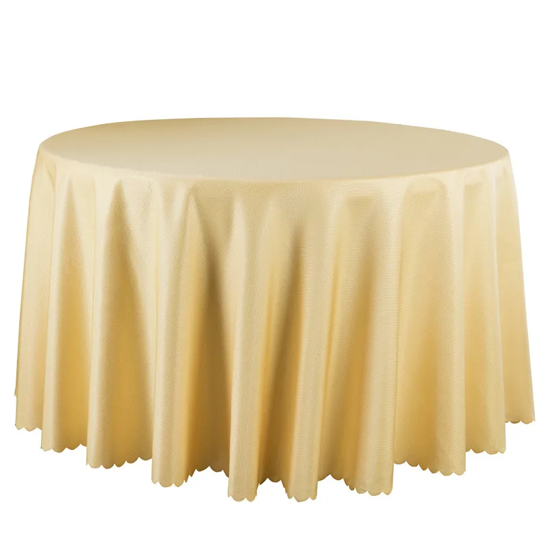 Polyester Jacquard Solid Table Linen Square Red White Gold Table Cloths Hotel Banquet Wedding Table Cover Round Tablecloth 260cm