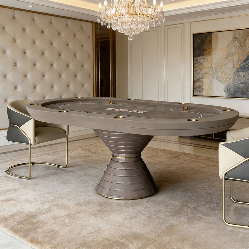 Luxury Solid Wood Poker Table, Professional Grade, Card Game Table, High Quality, Durable Design, 8 Player Positions