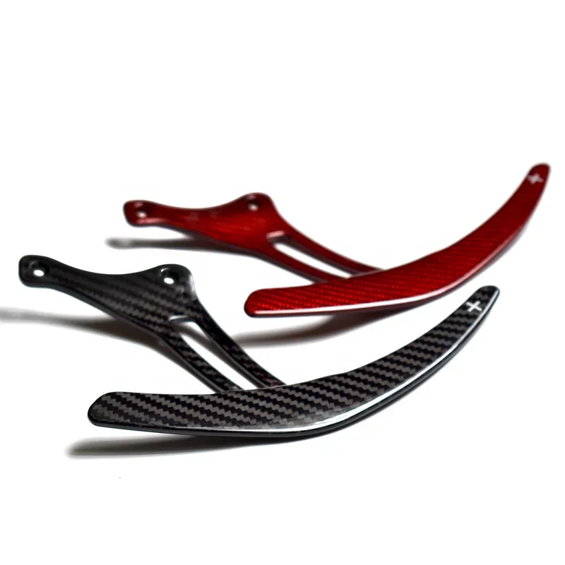 1 Pair Carbon Fiber Paddle Shift Ferrari Replacement Type For  458 Black Red  