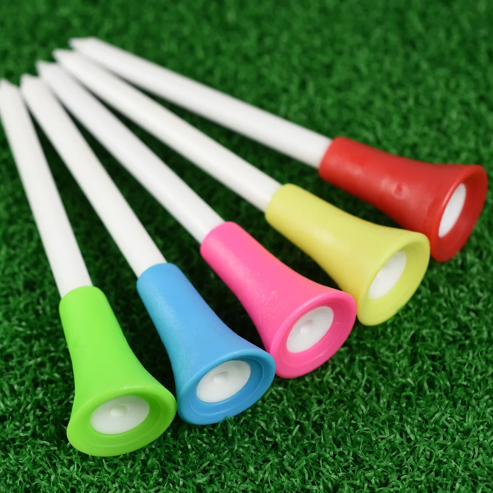 10Pcs Golf Tees Multi Color 83mm Durable Rubber Cushion Top Golf Ball Holder Outdoor Sport Golf Tees Ball Stud Golf Accessories