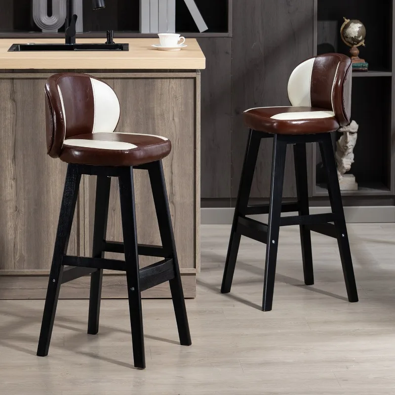 

Wood Long Barstools Kitchen Counter With Back Accent Design Balcony Barstools Comfortable High Taburete Alto Home Furniture