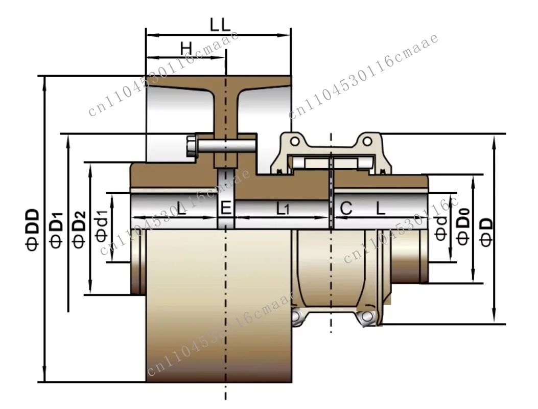 Quick Assembly and Disassembly Series Serpentine Spring Coupling with Brake Drum for Power Generation Equipments