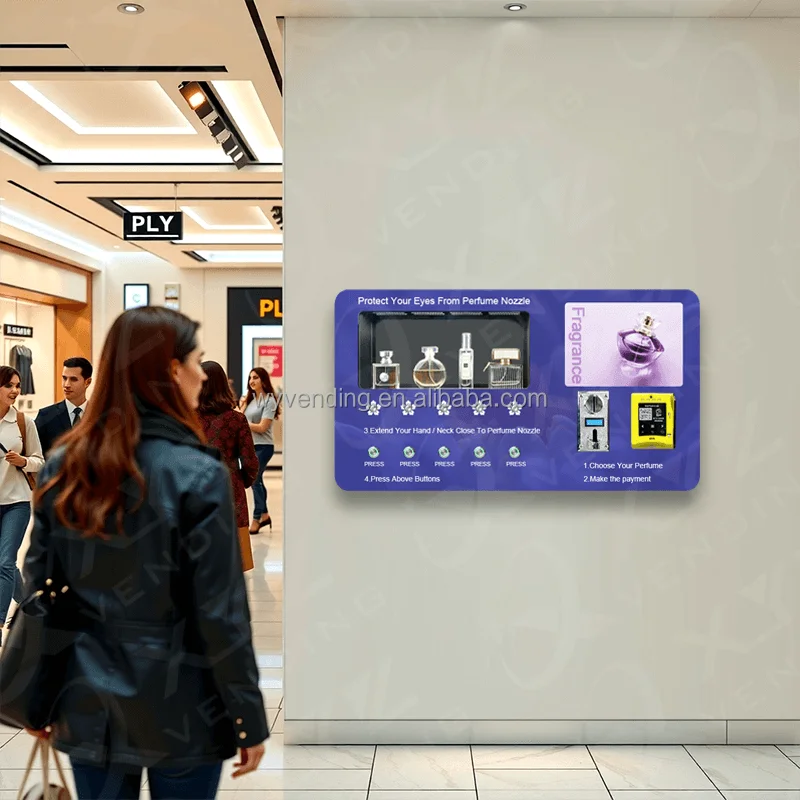 

Latest Sample Wall Mounted Cologne Vending Machines for Perfume Spraying