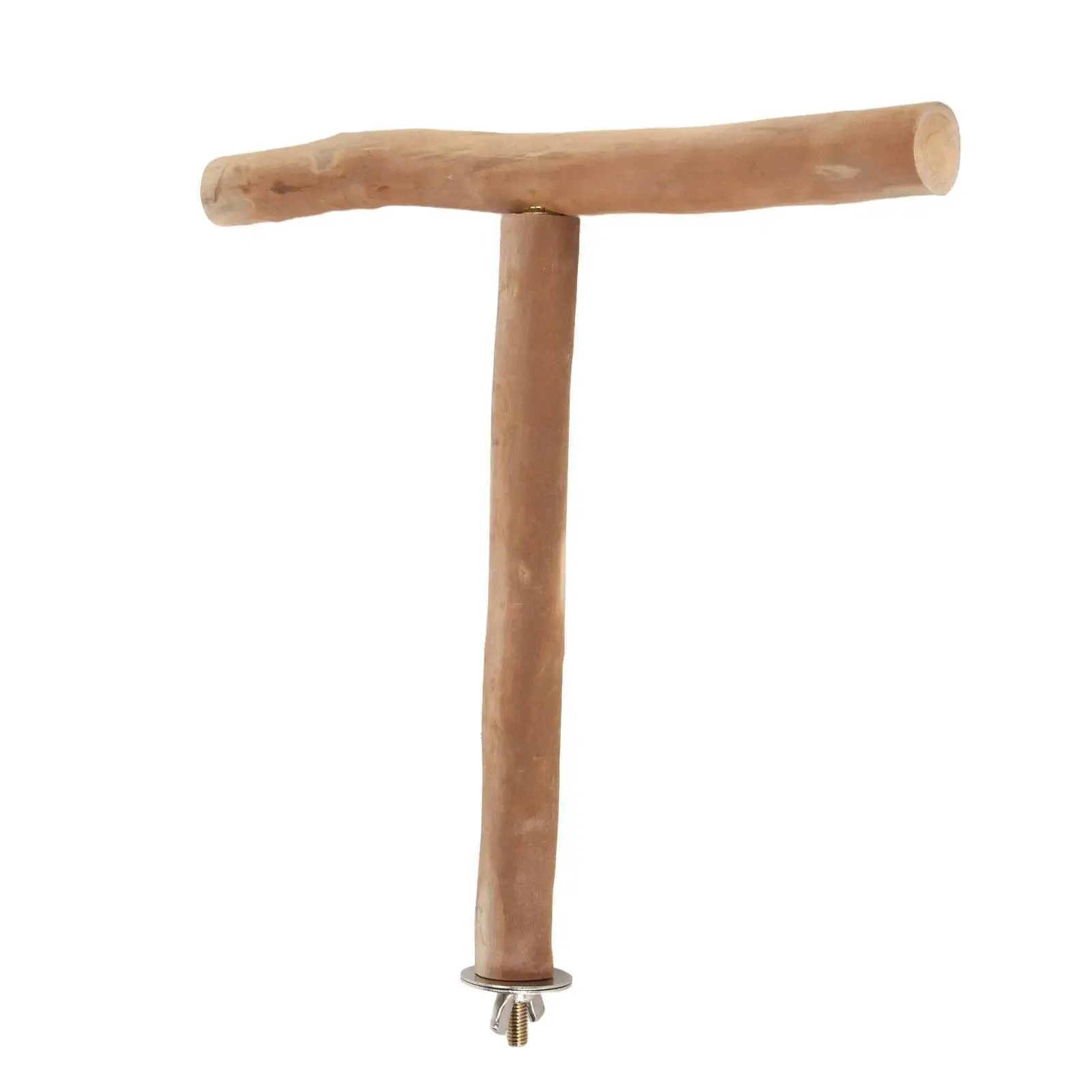 Eco-Friendly T-Shaped Wooden Bird Stand for lovebirds , for budgies & for parakeets - Easy Installation Paw Grinding Perch