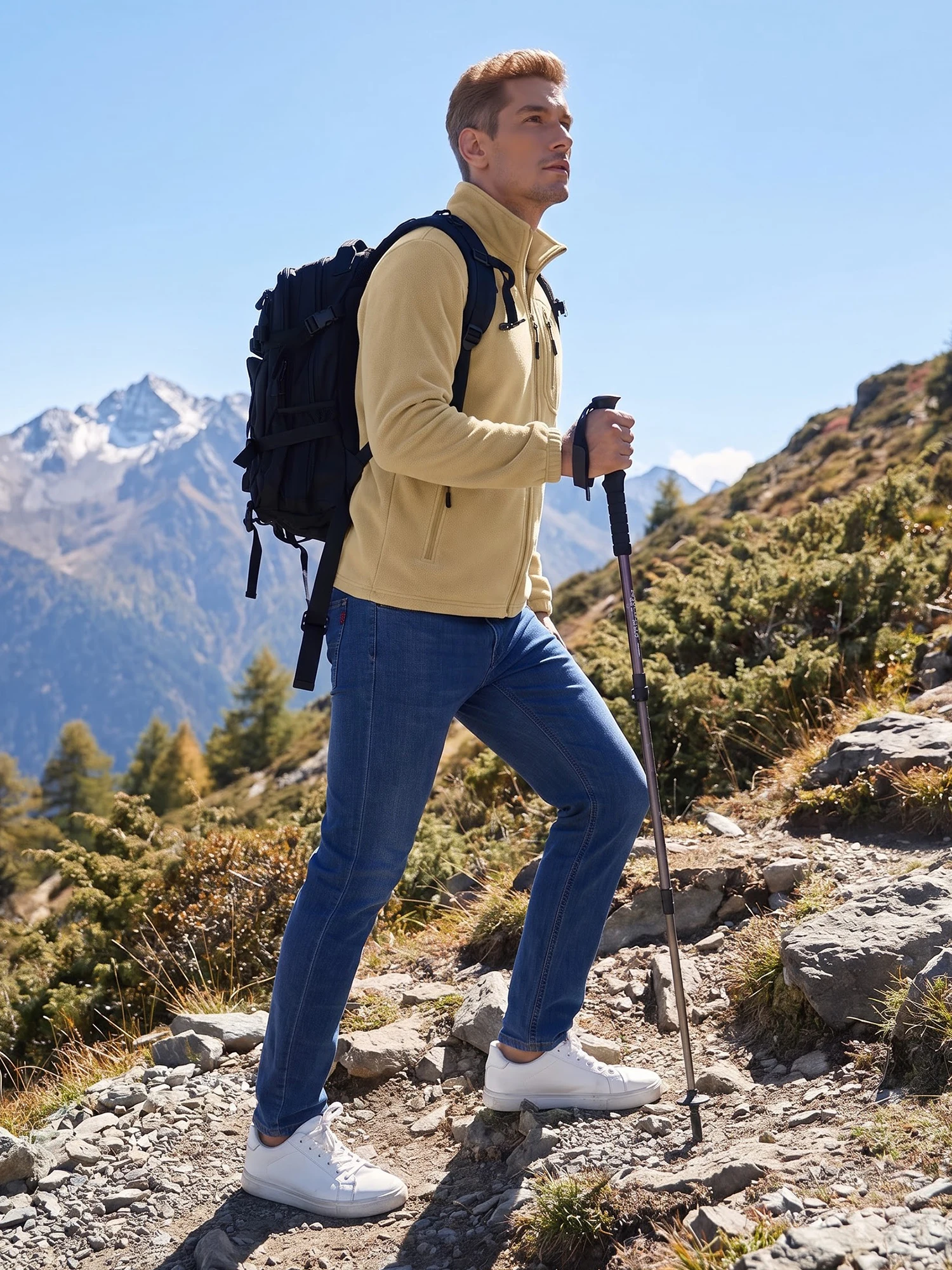 Herren Warme Polarfleece-Jacke mit Vollreißverschluss, Windbreaker mit mehreren Taschen, Arbeits- und Wanderjacke für Herbst & Winter – Detail 15