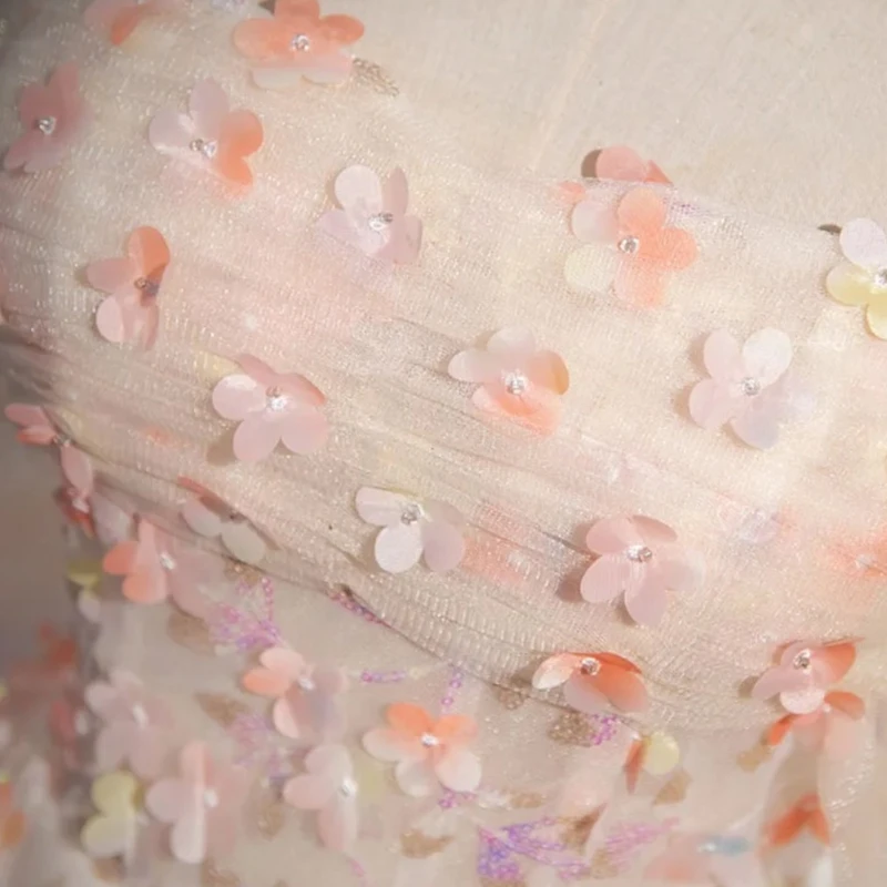 エレガントなライトピンクのイブニングドレス レディース フラワーアップリケ オフショルダー フロアレングス Aライン プロムドレス