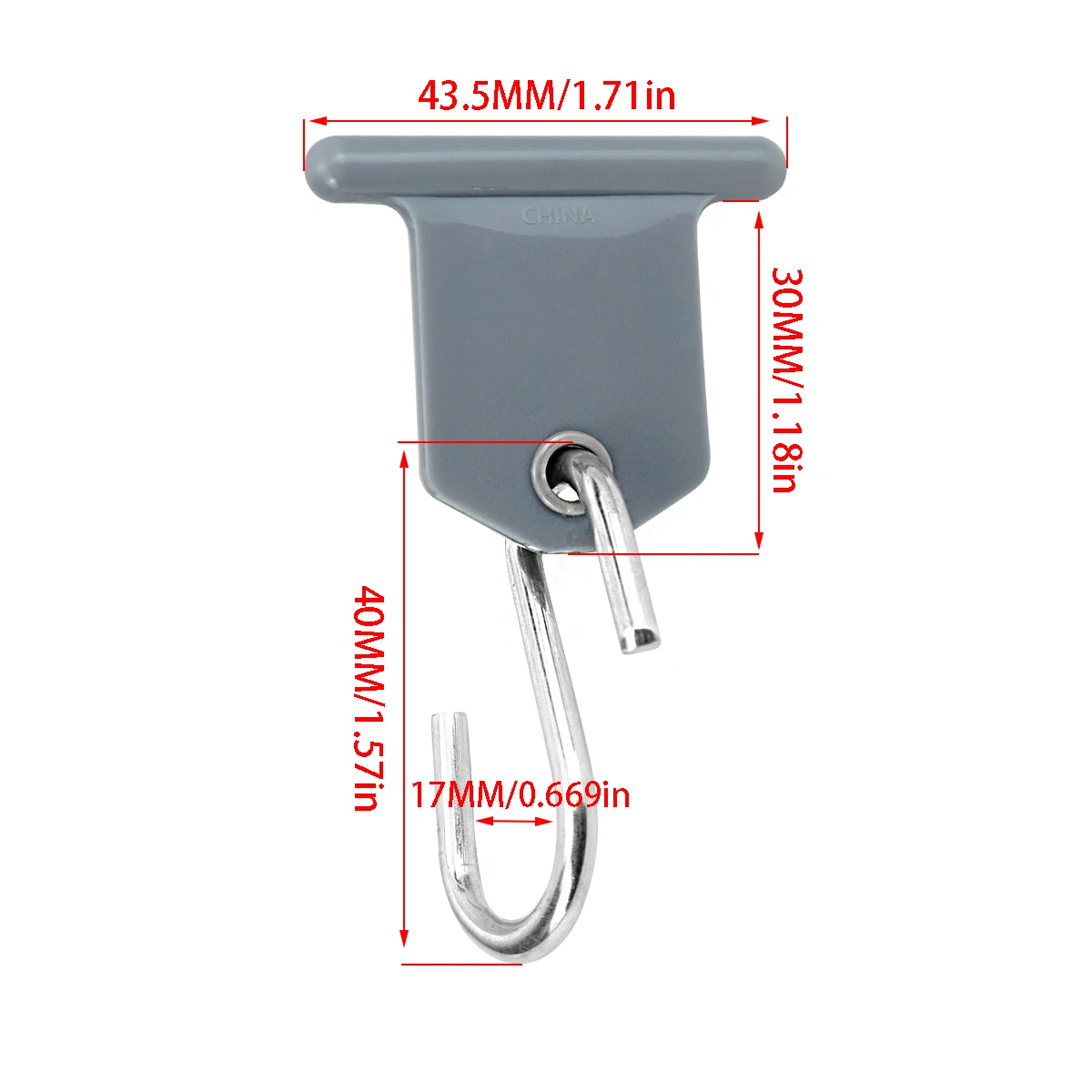 8Pcs S-Shaped Camping Hooks for RV Sunshade, Heavy Duty Plastic Metal Hanging Hooks for Tent Indoor Outdoor Decor Black Gray