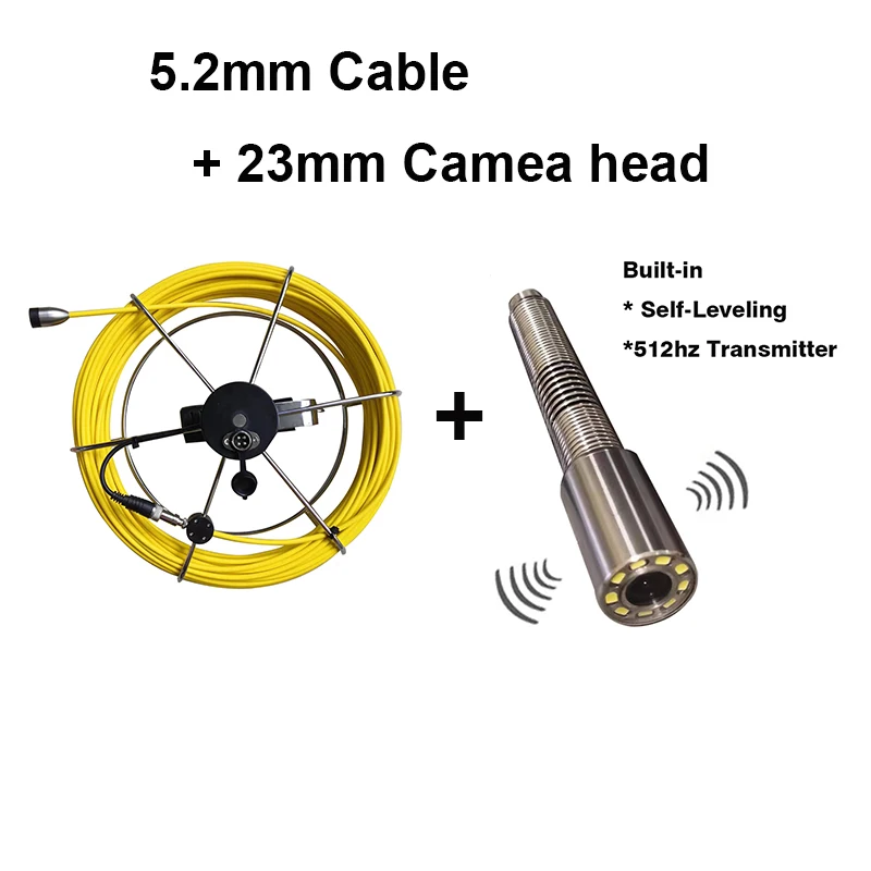 Bobine de câble Dia5.2mm ou 5mm avec compteur 20/30/40/50m, Inspection des tuyaux de vidange des égouts, IP68, 23mm ou 14mm, caméra endoscopique TIMOOK