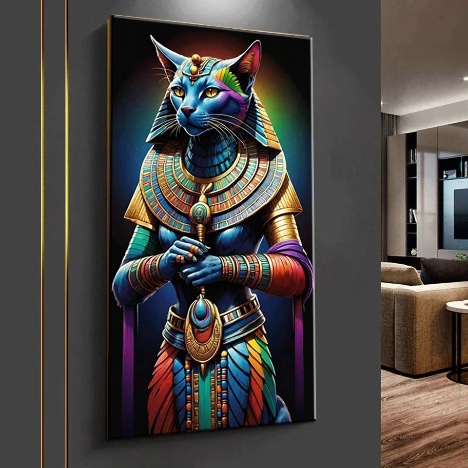 Anubis Cat Large Diamond Mosaic Bastet Ancient Egyptian Full Square Round Diy Diamond Painting New 2025 Cross Stitch Kits