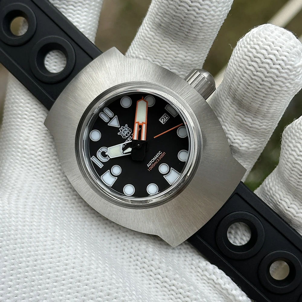 

STEELDIVE Мужские автоматические часы 45 мм Спортивные механические наручные часы для дайвера 1000 м Водонепроницаемые BGW-9 Синий светящийся сапфир NH35 Военные