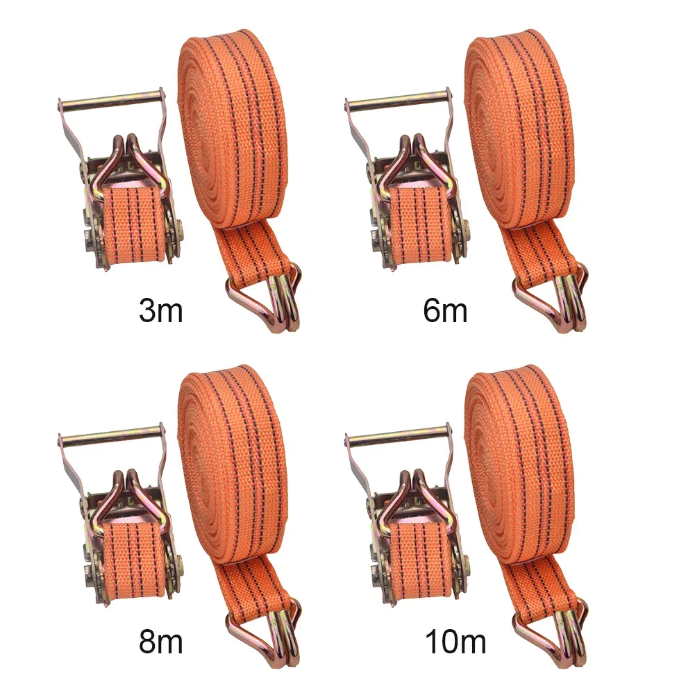 Nuova cinghia di fissaggio robusta cintura a cricchetto borsa per bagagli ancoraggio del carico con fibbia in metallo 3M/6M/8M/10M * 4cm cinghie