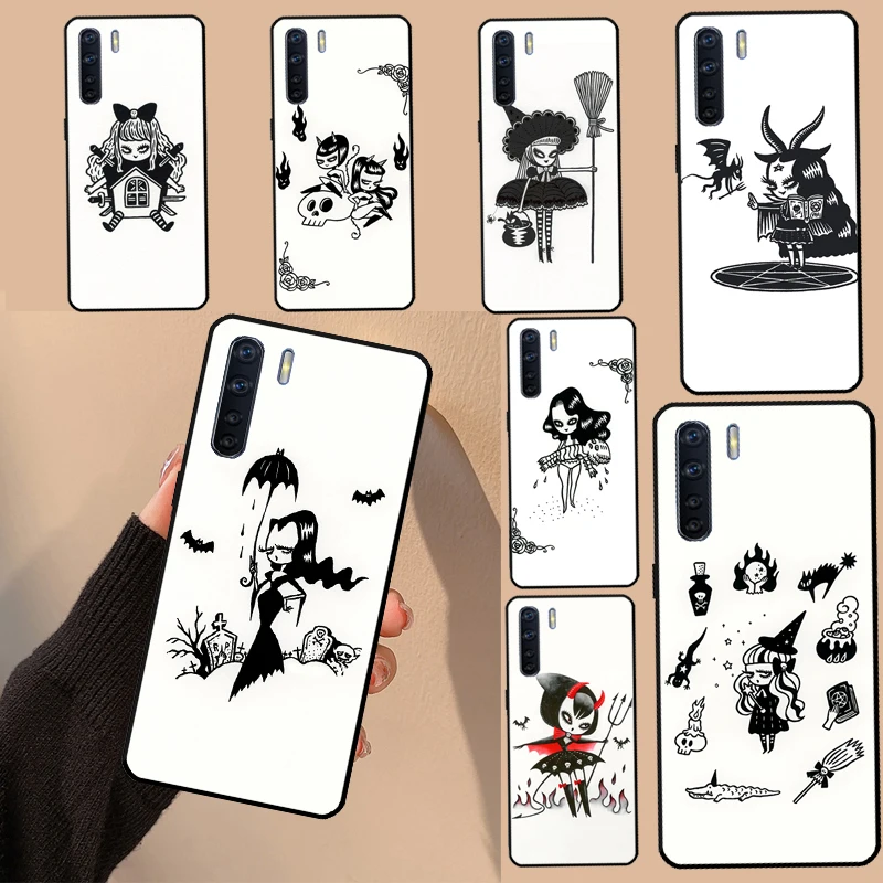 Nightmare Sassy Girl Monster Witch For OPPO A5 A9 A53 A54 A57 S A17 A77 A16 A76 A96 A15 A52 A72 A58 A78 A98 A54 A74 A94 Case