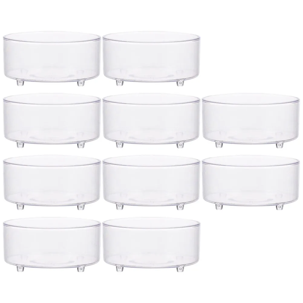 

10Pcs Acrylic Reptile Food Dish Transparent Feeding Bowl Water Container Stable Anti Spill Reptile Water Basin Terrarium