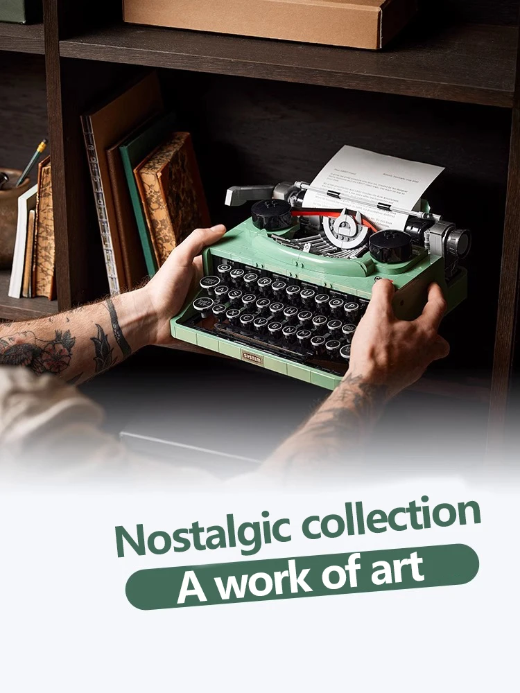 

Ретро пишущая машинка, имитация игрушки, строительный блок, игрушка для сборки, развивающая игрушка, ключевая связь, отскок, 20879 частиц