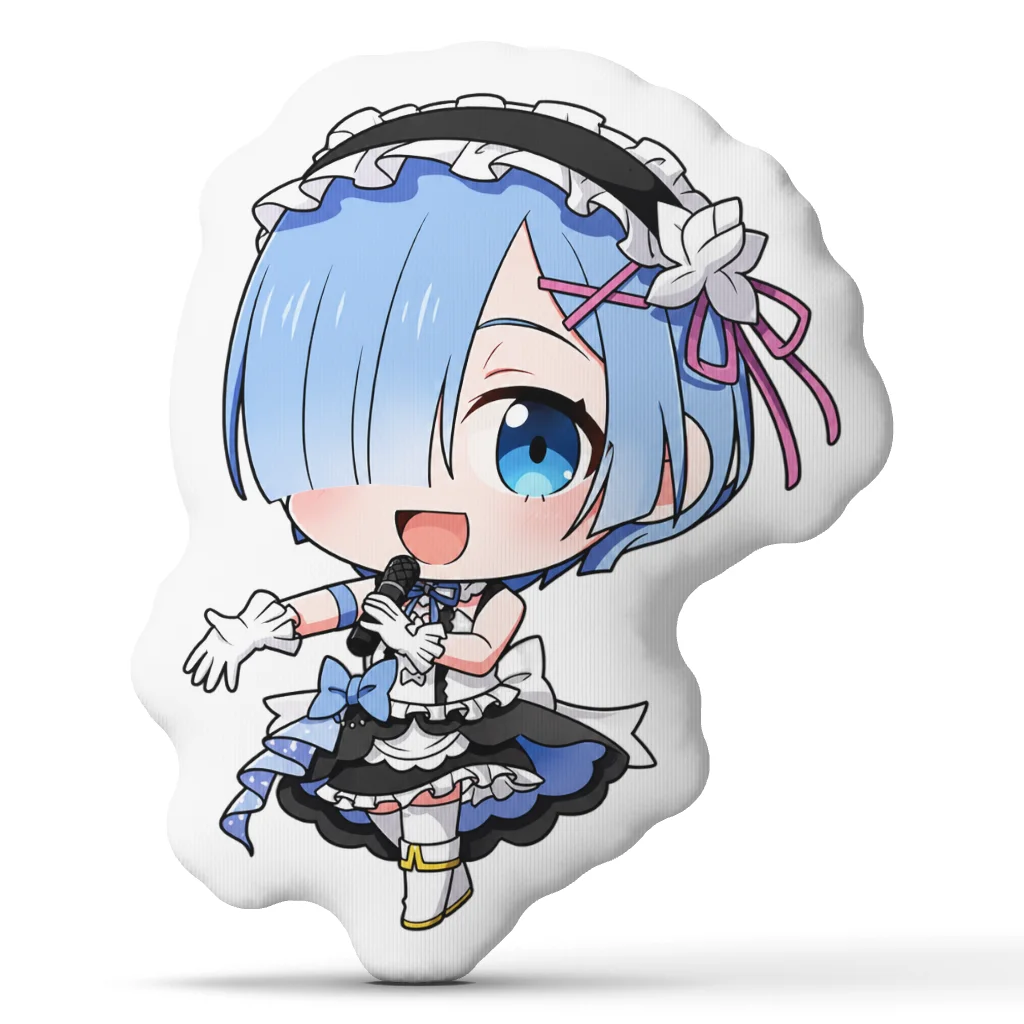 Re Zero Rem Anime Maid Idol Chibi Plush Pillow Cushion Irregular Stuffed Throw Pillow Home Decor Gift Sofa Bed Couch