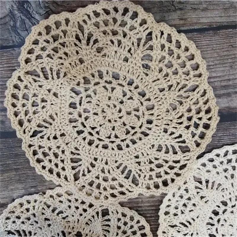 Modern Cotton Lace Crochet Wedding Dining Doily Table Cloth Placemat Coffee Dinne Cup Mug Coaster For Wedding Banquet Table Pad