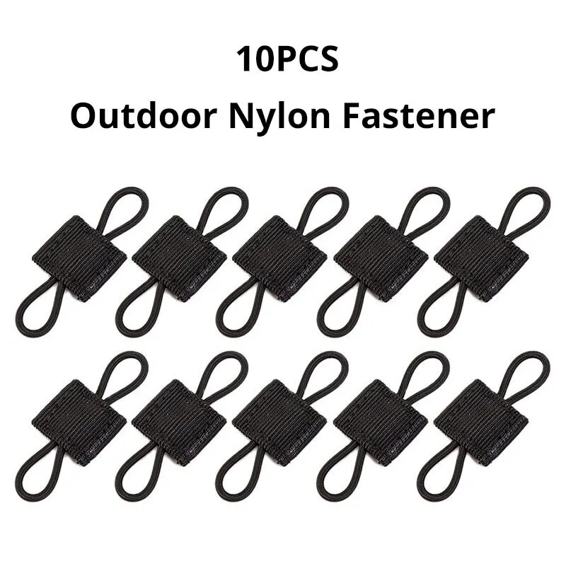 10PCS Black Outdoor Nylon Fastener Tactical Binding Retainer Elastic Molle Ribbon Buckle for Backpack Equipment Accessories