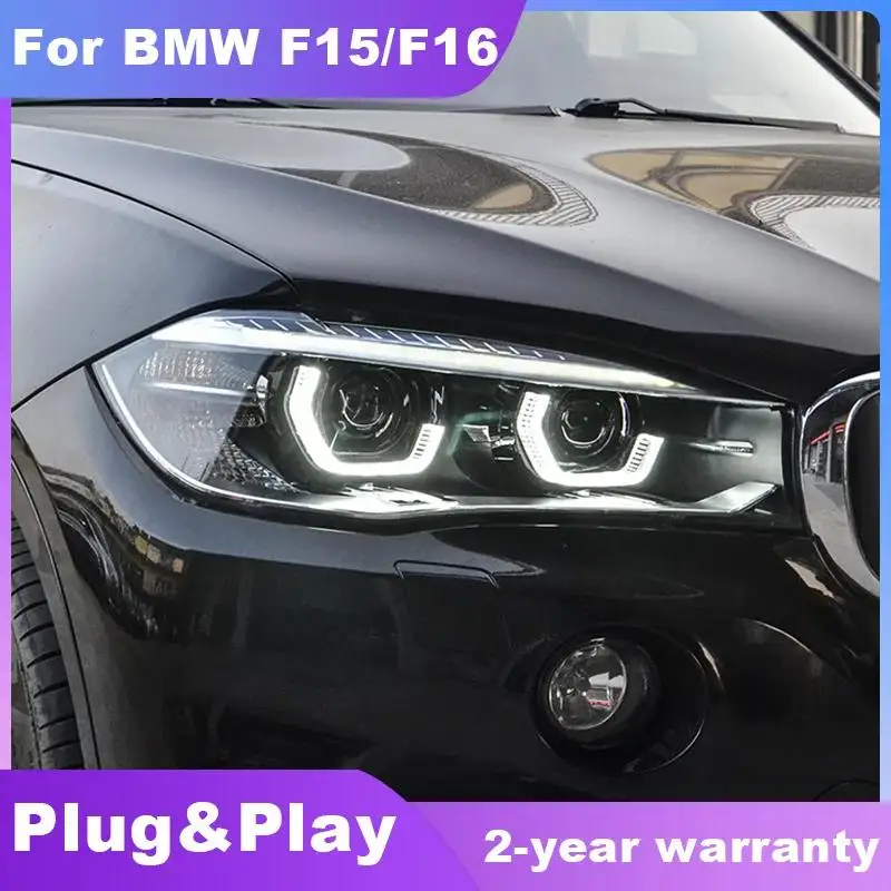 Head Lamp for BMW X5 X6 LED Headlight 2013-2019 Headlights F15 F16 DRL Turn Signal High Beam Angel Eye Projector