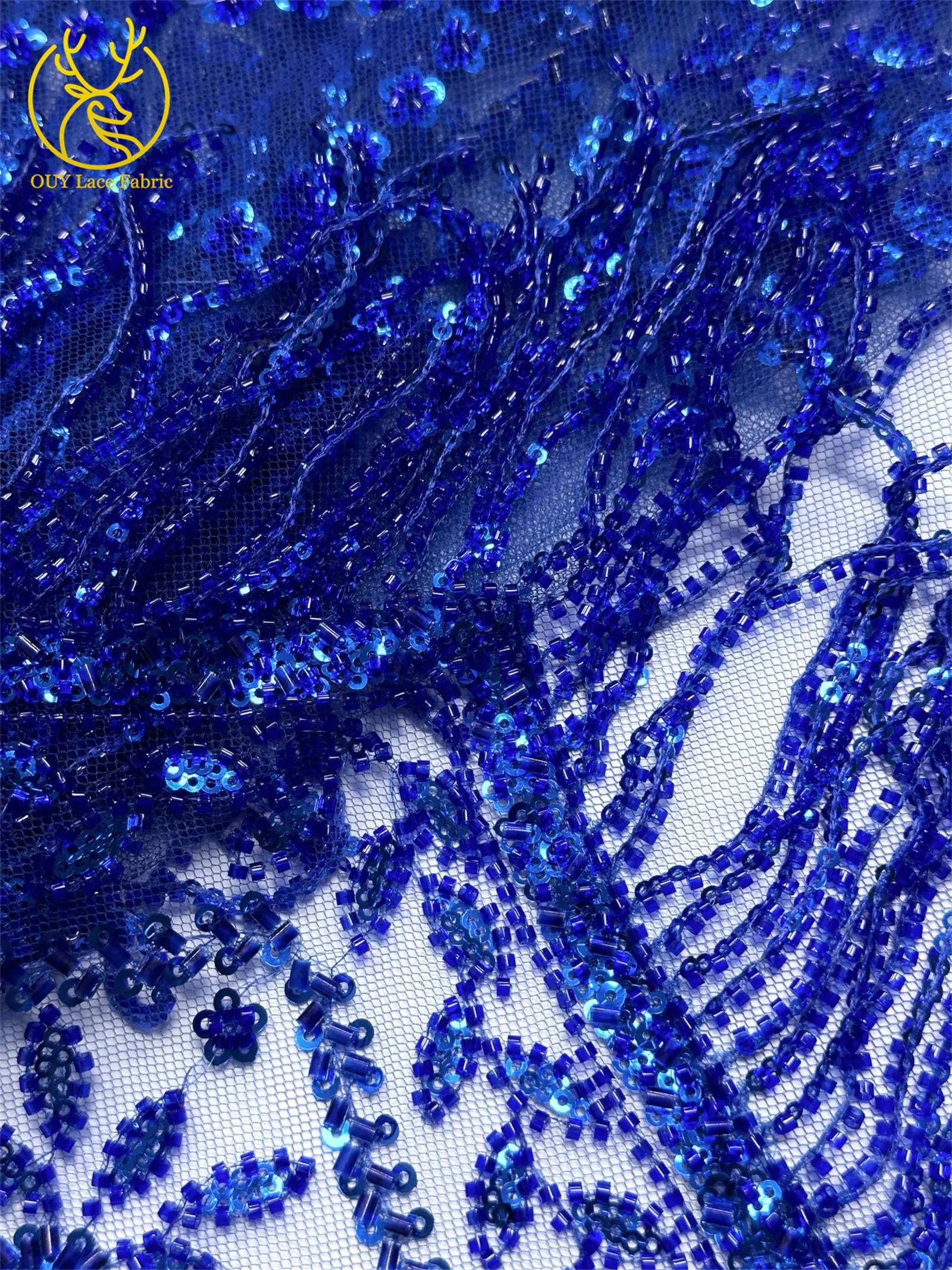 Grüner afrikanischer 3D-Anhänger-Perlen-Spitzenstoff 2026 Luxuriöser nigerianischer Pailletten-Spitzenstoff für Damen-Party-Hochzeitskleider – Detail 23