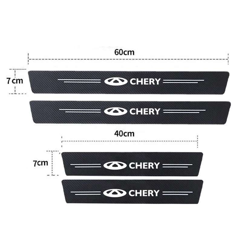 Luminous Door Threshold Sill Scuff Plate Decals Protect Sticker for Chery Logo QQ Blossom Tiggo 2 3 5 7 Fulwin Arrizo T11 Amulet