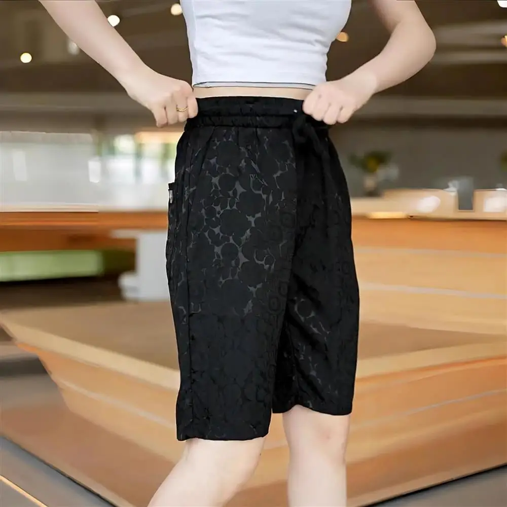 

Мужские свободные модные летние пятиконечные повседневные прямые брюки из ледяного шелка, тонкие модели прямых брюк из полиэфирного волокна