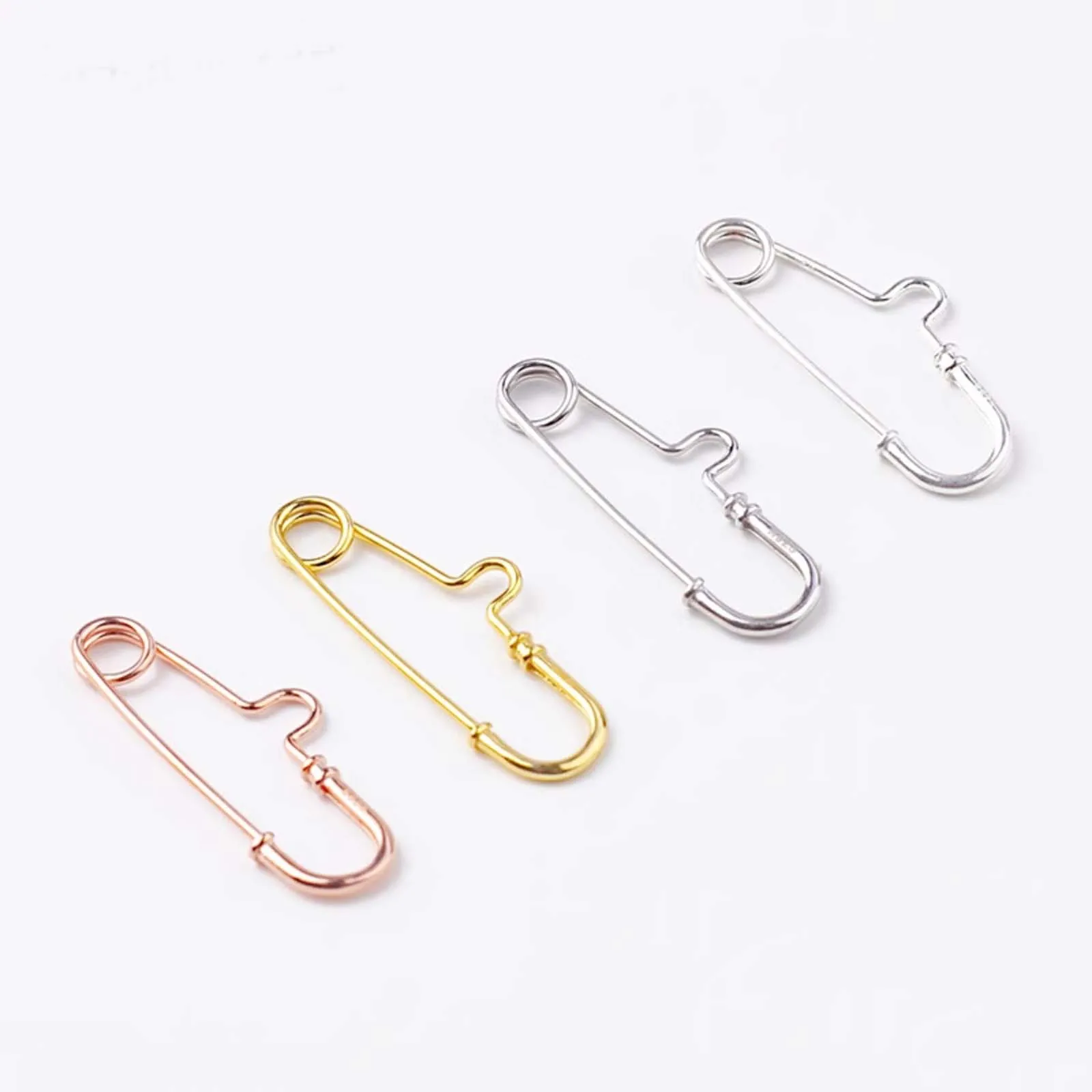 925 Sterling Silver Safety Brooch Pins Charms Brooch Needle Pins For DIY Women Clothes Jewelry Making Accessories