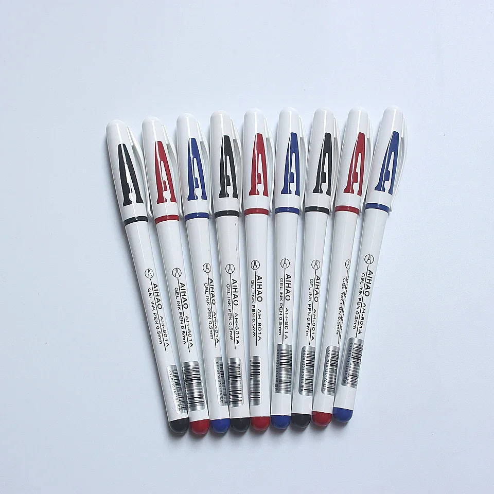 Imagem -06 - Canetas Gel de Qualidade Superior Tinta Preta Azul e Vermelha 0.5 mm Escrita Muito Boa Material de Escritório Escolar 12 Pcs por Lote