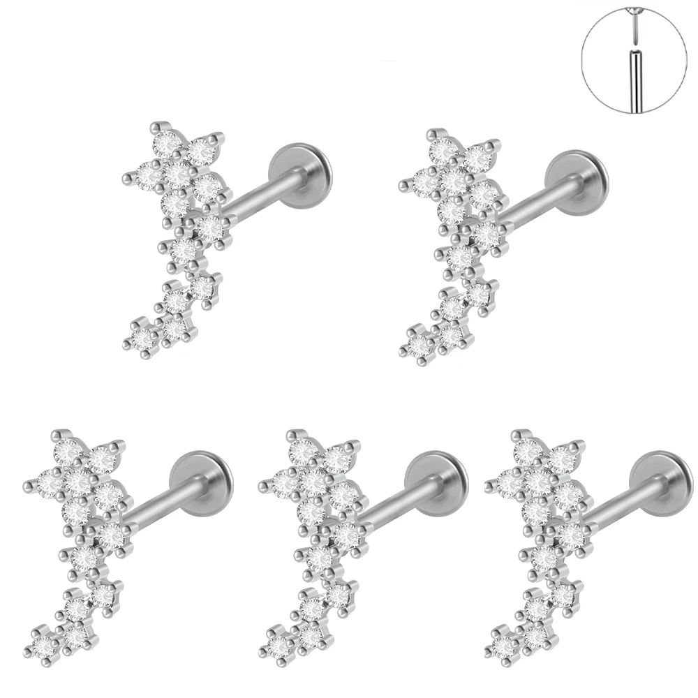 Surgical Steel Marquise CZ Leaf Shaped Stud Earring