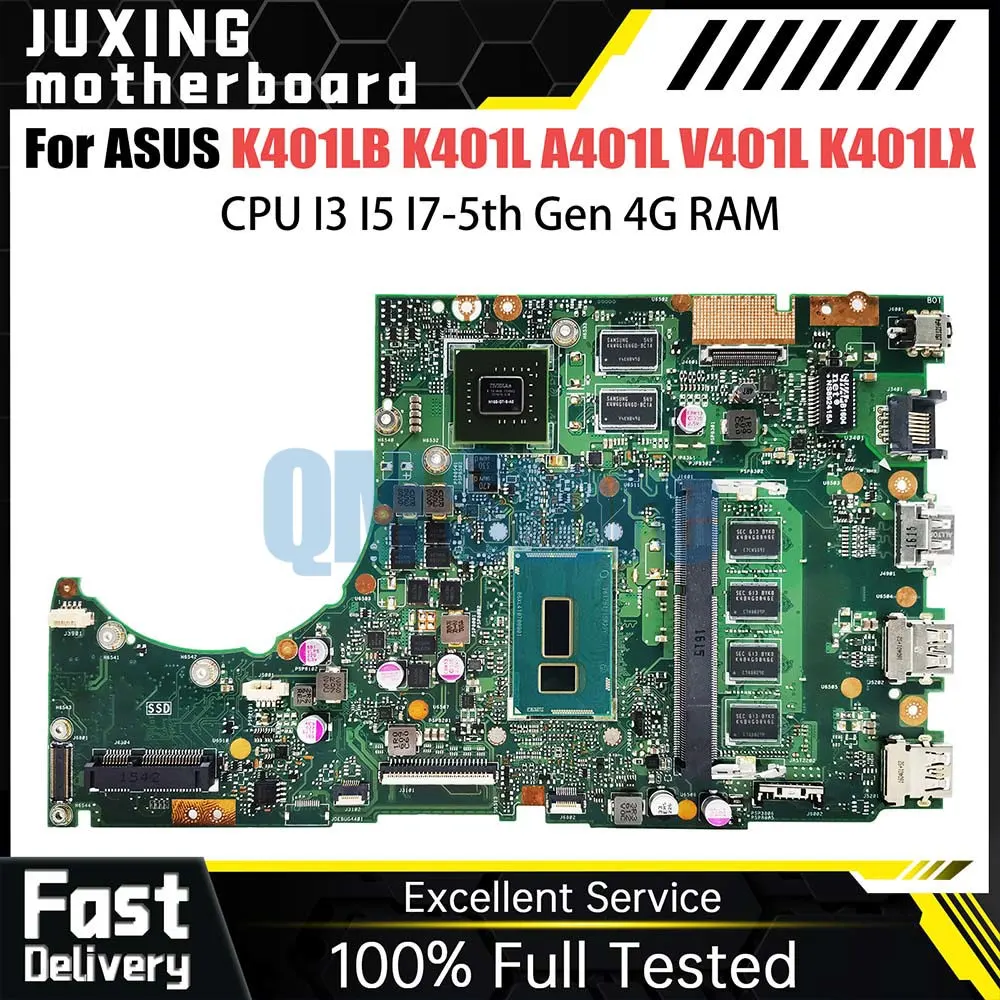 K401LB Notebook Mainboard For ASUS K401L A401L V401L K401LX Laptop Motherboard CPU I3 I5 I7 5th Gen 4G RAM GT940M V2G