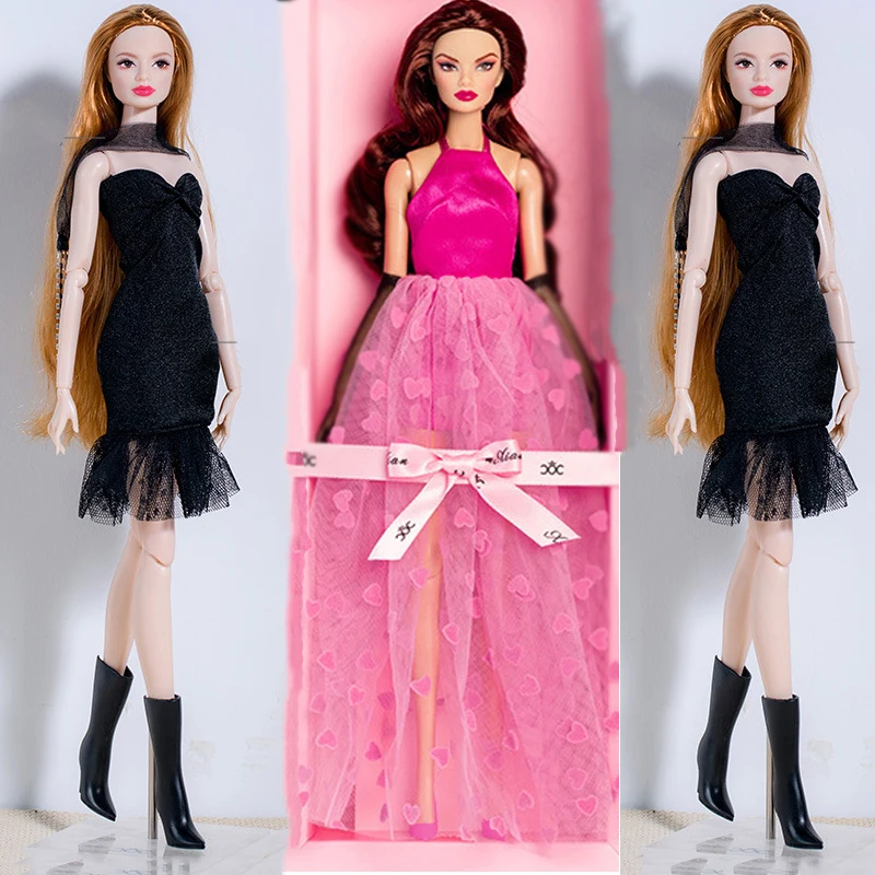 

Новый комплект одежды для куклы Supermodel, элегантное черное платье серии, нарядные куклы, вечерние платья, аксессуары для кукол 30 см 1/6 BJD FR, игрушки