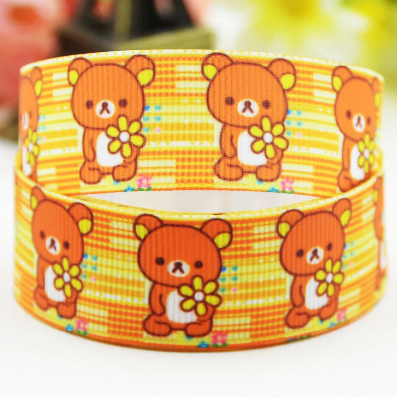 22mm 25mm 38mm 75mm Ruban satin Rilakkuma tape Cartoon Character printed Grosgrain Ribbon party decoration 10 Yards Mul099