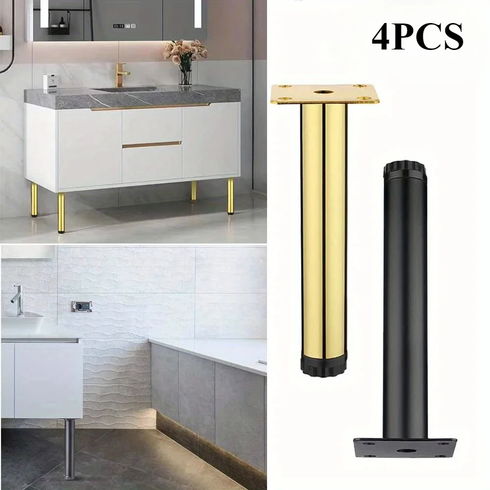 4 pcs 15 cm Cylinder Square Furniture Feet Accessories Sofa Desk Table Bed Legs For Couch TV Cabinet adjustable metal table leg