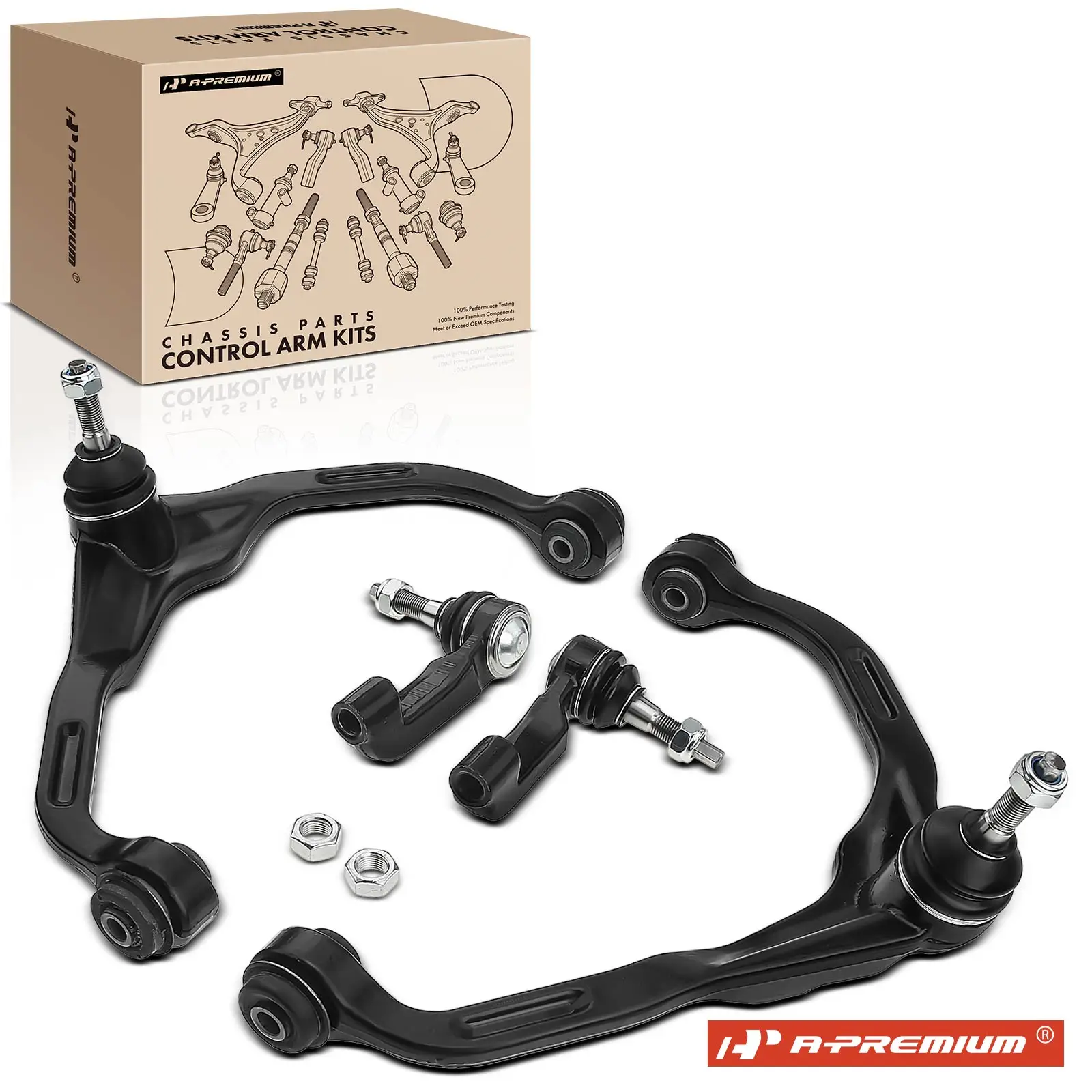 A-Premium 4x Front Upper Control Arm with Ball Joint Outer Tie Rod End for Jeep Liberty 2008-2012 Dodge Nitro 2007-2011
