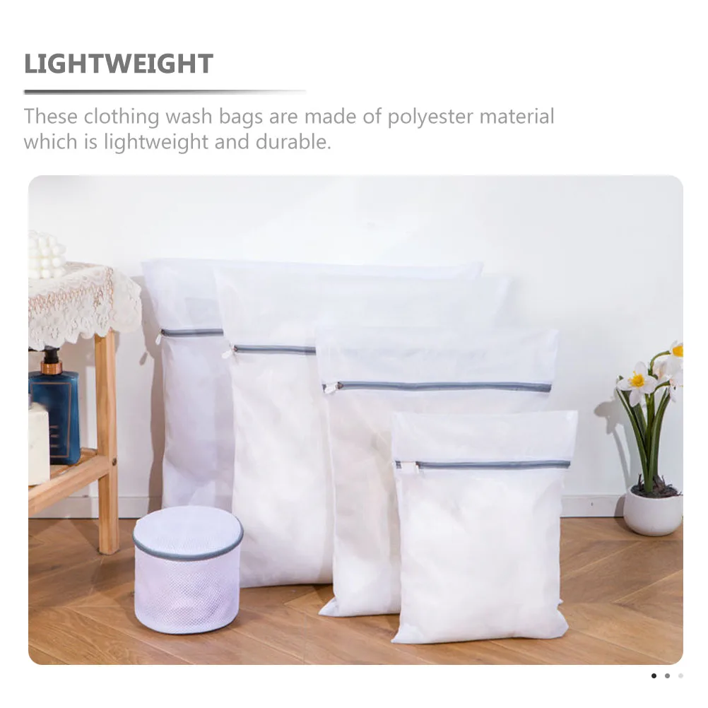 

6 Pcs Drawstring Laundry Bag Set Travel Bags Heavy Duty Mesh Polyester Washable