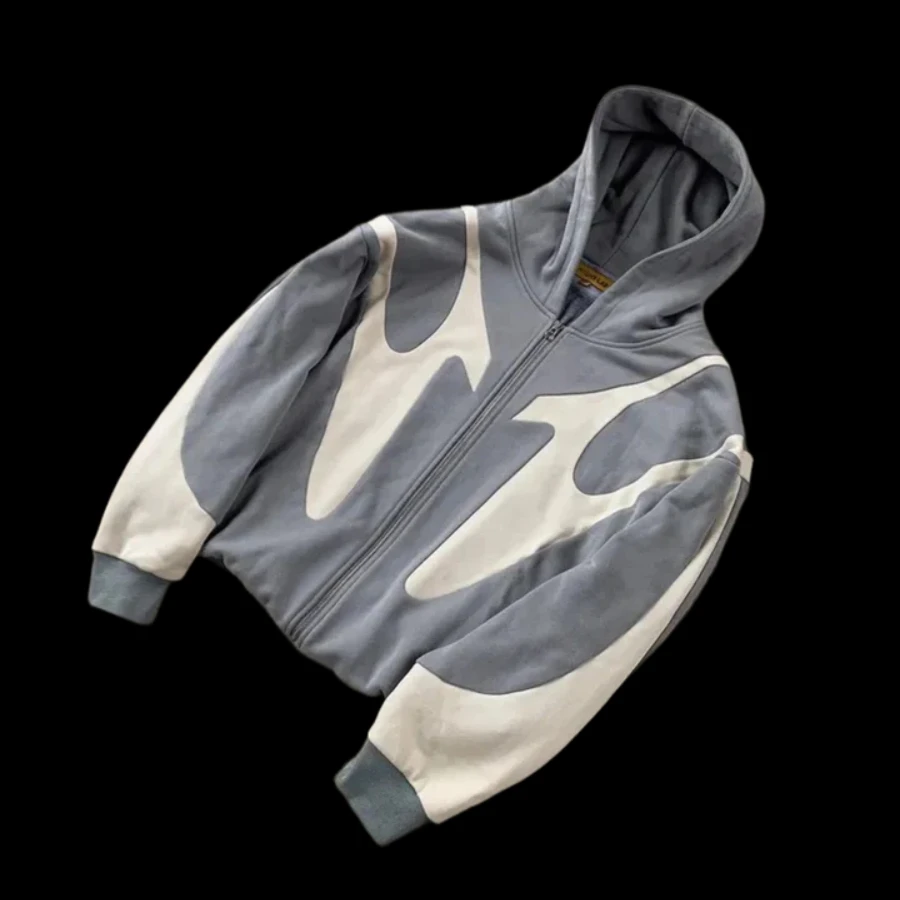 

2024 Autumn and Winter European and American Stitching Fashion Street Jacket Loose Zipper Jacket Nl25h Jacket Mens Y2K Trench