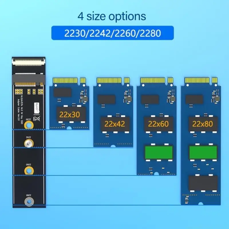 Driverless M.2 M To Double A/E Adapter 64Gbps Fast Speed Transfer Supporting Multiple Systems