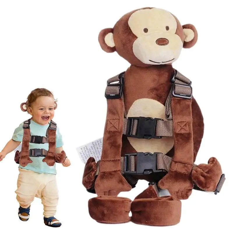 2-in-1 Toddler Anti-lost Backpack Cute Monkey Walking Backpack Walking Harness Baby Walking Belt Learning To Walk Traction Belt