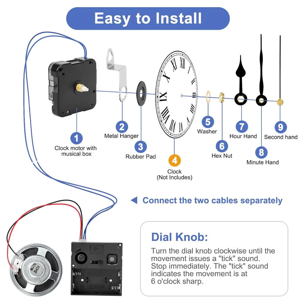 Black Clock Repair Kit Clock Pointer Clock Pointer Set Compatible Components Easy Installation Functional Decoration