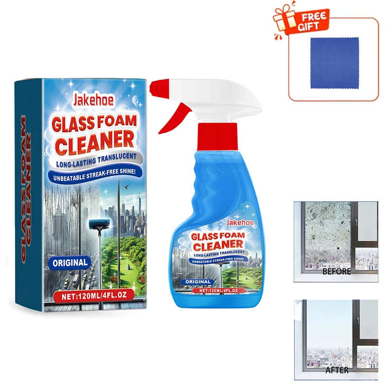 

Очиститель пены для стекла с полотенцем, быстрыми пузырьками, смазка для глубокой очистки, отпечаток пальца, бесследное и яркое для домашнего оконного зеркала, стекла