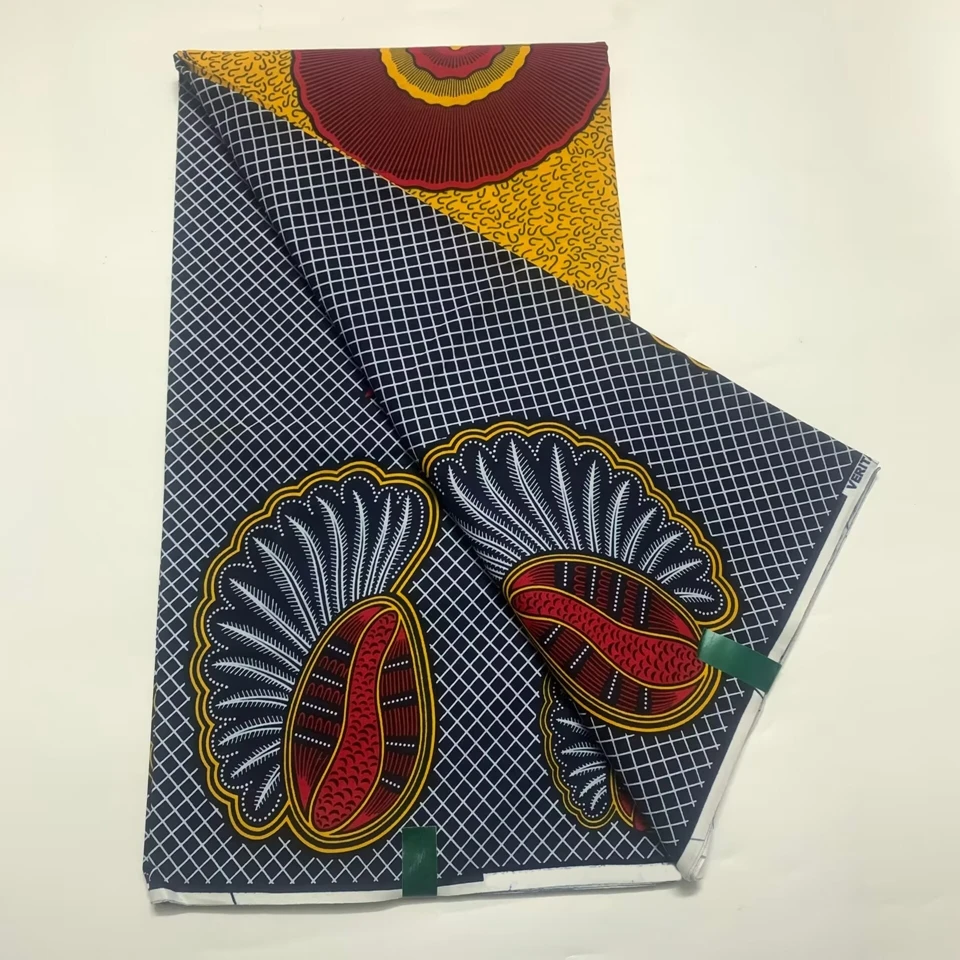 

Новые настоящие восковые настоящие ткани, высококачественная ткань Анкара, африканский восковой принт, хлопок, 100% воск ткани для шитья, материал 6 ярдов