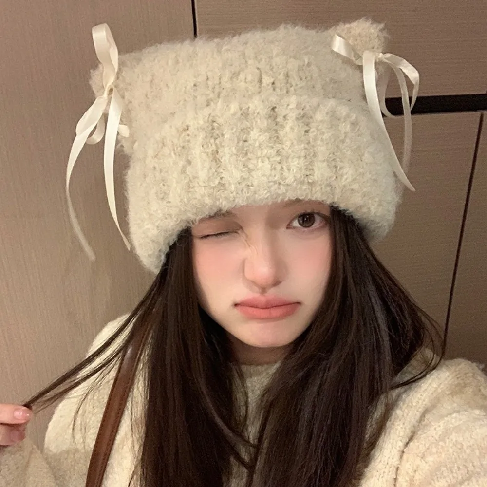 gorro-de-orelha-de-gato-a-prova-de-vento-engrossado-cor-quente-gorro-de-malha-laco-doce-fita-pulover-artesanal-chapeu-para-outono-e-inverno