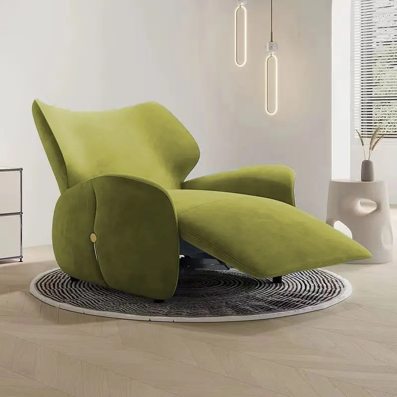 Single leisure sofa multi-functional fabric living room electric lazy rocking chair can lie down and sleep