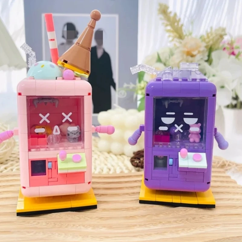 ตุ๊กตาเครื่อง Dress-up Series Building Blocks ไอศกรีมขนมขบเคี้ยวประกอบของเล่นเพื่อการศึกษาเดสก์ท็อปชุดเครื่องประดับของขวัญวันเกิด