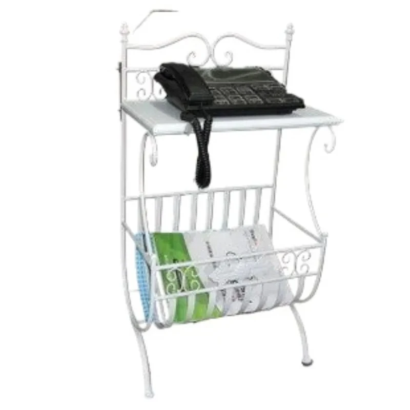 

European Style Magazine Rack, Vintage Wrought Iron Holder for Living Room, Office & Salon, Decorative Storage Stand for Books